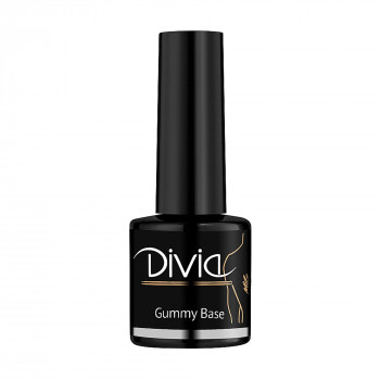 Камуфлювальна база для гель-лаку Divia Gummy Base Di1007, GB06 Natural Shimmer Peach, 8 мл