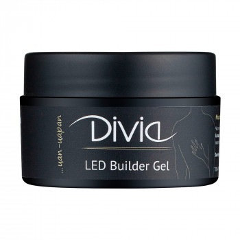 Моделювальний гель для нігтів Divia LED Builder Gel Di1105, Ultra Clear, 14 г