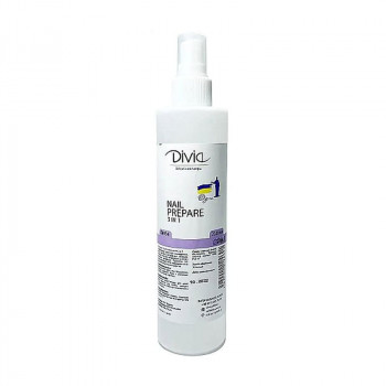 Рідина для підготовки нігтів Divia Nail Prepare 3 in 1 з розпилювачем, 250 мл