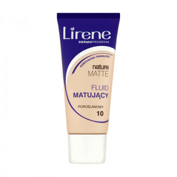 Матувальний тональний флюїд для обличчя Lirene Nature Matte Fluid, 10 Porcelain, 30 мл