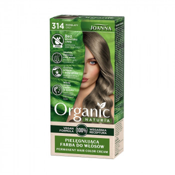 Безаміачна стійка крем-фарба для волосся Joanna Naturia Organic Permanent Color Cream 314 Grey, 100 мл