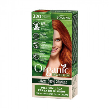 Безаміачна стійка крем-фарба для волосся Joanna Naturia Organic Permanent Color Cream 320 Flaming, 100 мл