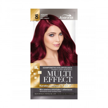 Відтінковий шампунь для волосся Joanna Multi Effect Color Keratin Complex 06 Red Cherry, 35 г