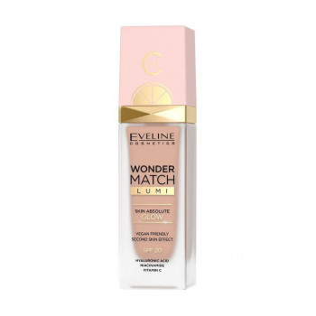 Сяйна тональна основа для обличчя Eveline Cosmetics Wonder Match Lumi Foundation, SPF 20, 20 Nude Warm, 30 мл