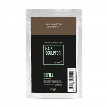 Пудра для маскування залисин волосся Sibel Hair Sculptor Середній коричневий, 25 г (рефіл)