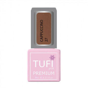 Гель-лак для нігтів Tufi profi Premium Cappuccino 27 Персиковий пух з блиском, 8 мл