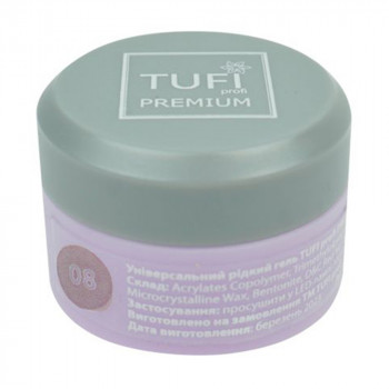 Універсальний рідкий полігель для нігтів Tufi profi Premium Smart Gel 08 Вуаль, 5 мл