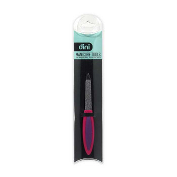 Пилка для нігтів Dini Manicure Tools з прорезиненою ручкою, 12 см