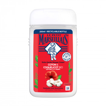 Гель для душу Le Petit Marseillais БІО Бавовна та мак, 250 мл