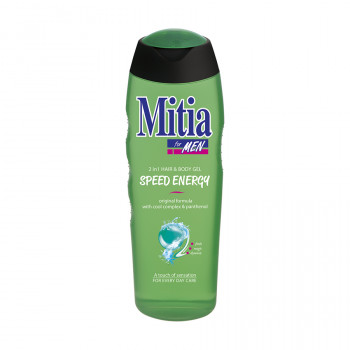Чоловічий гель для душу та шампунь 2 в 1 Mitia For Men Hair & Body Gel Енергія швидкості, 400 мл