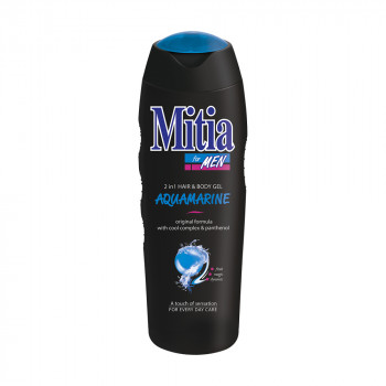 Чоловічий гель для душу та шампунь 2 в 1 Mitia For Men Hair & Body Gel Аквамарин, 400 мл