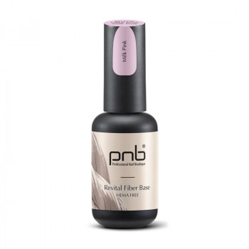 Файбер база для гель-лаку PNB Revital Fiber Base Hema Free Milk Pink, 8 мл