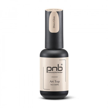 Топ для гель-лаку з фольгованими частинками PNB Art Top No Wipe, Disco Gloss, 8 мл
