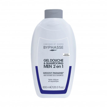 Чоловічий гель-шампунь для душу 2 в 1 Byphasse Men Shower Gel & Shampoo Groovy Paradise, 600 мл