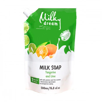 Рідке крем-мило Milky Dream Танжерин і лайм, з молочним протеїном та екстрактом лайму, 500 мл (дойпак)