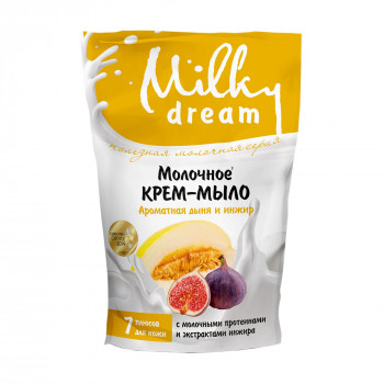 Рідке крем-мило Milky Dream Ароматна диня та інжир, з молочним протеїном та екстрактом інжиру, 500 мл (дойпак)