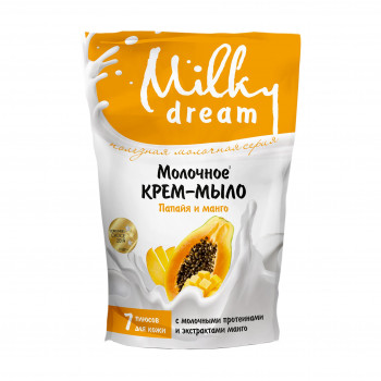 Рідке крем-мило Milky Dream Папайя і манго, з молочним протеїном та екстрактом манго, 500 мл (дойпак)