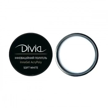 Інноваційний полігель для нарощування нігтів Divia InnoGel AcryPoly IG01 Soft White, 14 г