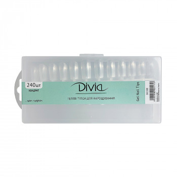 Гелеві тіпси для нарощування нігтів Divia Gel Nail Tips Квадрат Di1580, 240 шт