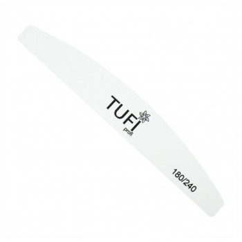 Пилка для нігтів Tufi profi Premium Півколо 180/240 грит, біла, 1 шт (0231934)