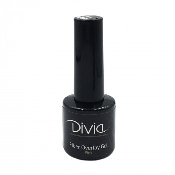 Файбер база для гель-лаку Divia Fiber Overlay Gel Di1004, з армуючими волокнами, FO02 Pink, 8 мл