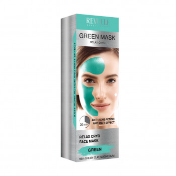 Зелена маска для обличчя Revuele Green Mask Cryo Effect проти акне, 80 мл