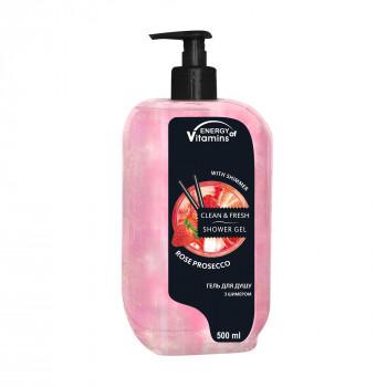 Гель для душу ENERGY of Vitamins Shower Gel Rose Prosecco з шимером, 500 мл