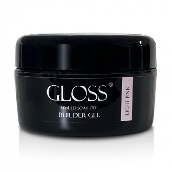 Однофазний гель для нігтів Gloss Builder Gel UV/LED Soak Off, Light Pink, 30 мл