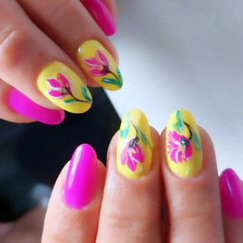 Коррекция, гель-лак, ручная роспись