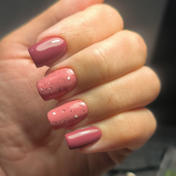 Осінні відтінки, покриття в два кольори, топ крошка.