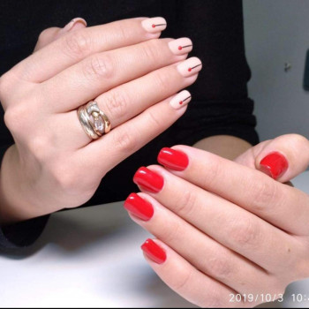 Комбінований манікюр, покриття гель лаком, дизайн