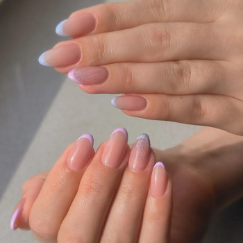 Комбінований манікюр, френч кольоровий, топ