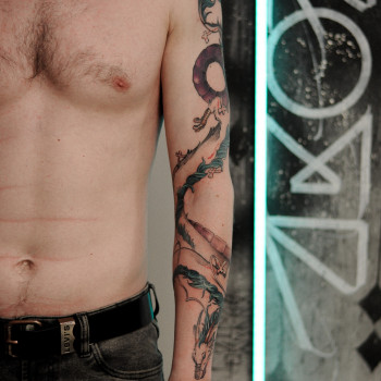 Тату на руці дракон, фото - Тату майстер Александра