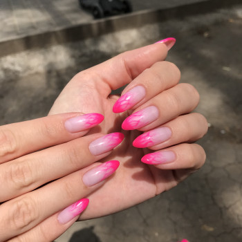 яркий маникюр, розовый маникюр, маникюр омбре, маникюр градиент, необычный маникюр, френч маникюр, оригинальный маникюр, летний френч, летний французский маникюр
