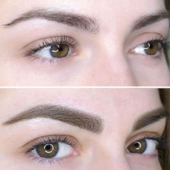 пудрови брови до та після процедури,