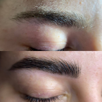 Брови: Ламінування + фарбування + корекція центрі міста.