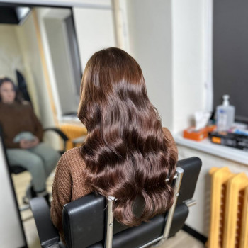 Фарбування в 1 тон+укладка, фото - Салон красоты Cocoon