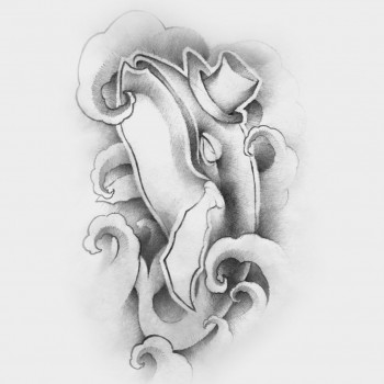 Тату на руке эскиз кит, фото - Тату салон Tattoo hub