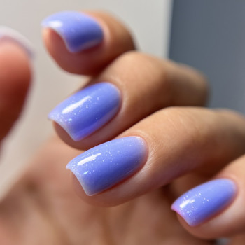 Нежный маникюр на квадратные ногти голубой, фото - Мастер маникюра Екатерина Мартынова