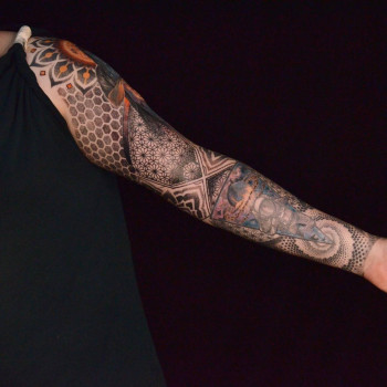 Тату мужские рукав мандала, фото - Тату салон Teta Tattoo