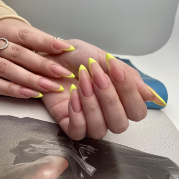 Французский маникюр миндаль на длинные ногти, фото - Мастер маникюра Наргес Свырь