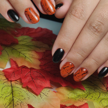 Манікюр на короткі нігті осінь чорний, фото - Майстер манікюру Вікторія Буряк