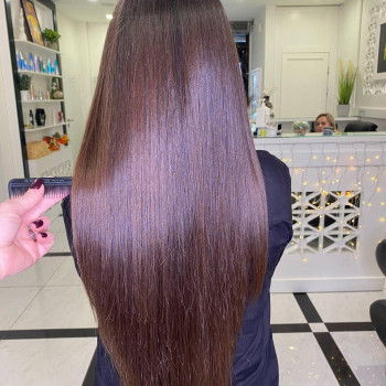 Коричневый цвет волос мокко прямые волосы, фото - Салон красоты Fargo