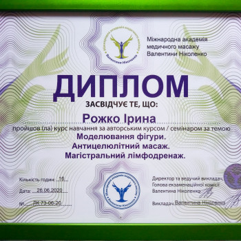 Аппаратный массаж (вакуум, RF-лифтинг, кавитация)
                    Массажист Ирина Днепр