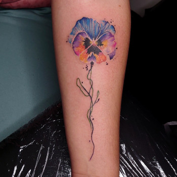 Тату акварель цветок, фото - Тату мастер Алёна Иванник