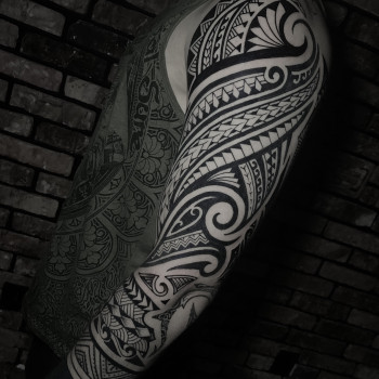 Тату мужские рукав полинезия, фото - Тату салон Topor Tattoo