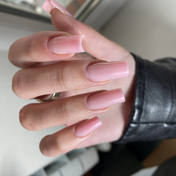 Нюдовый маникюр на длинные ногти бежевый, фото - Мастер маникюра Валентина Макітрак