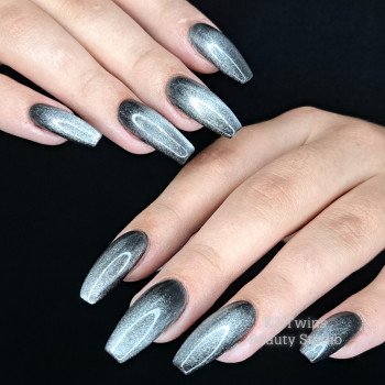 Нарощування нігтів, 4 довжина та дизайн рибьяче око
 