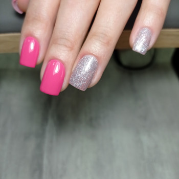 розовый маникюр, серый маникюр