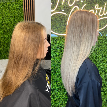 Окрашивание волос выпрямление, фото - салон красоты Mon Cheri